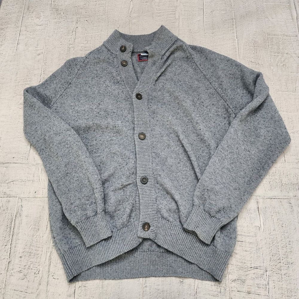 Untuckit Wool Blend Gray Cardigan Sweater Mens XL Knit Button Front Classic
